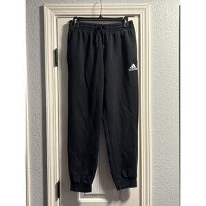 Adidas Sweatpant Joggers Mens Small Black Drawstring Elastic Fleece Active Pants